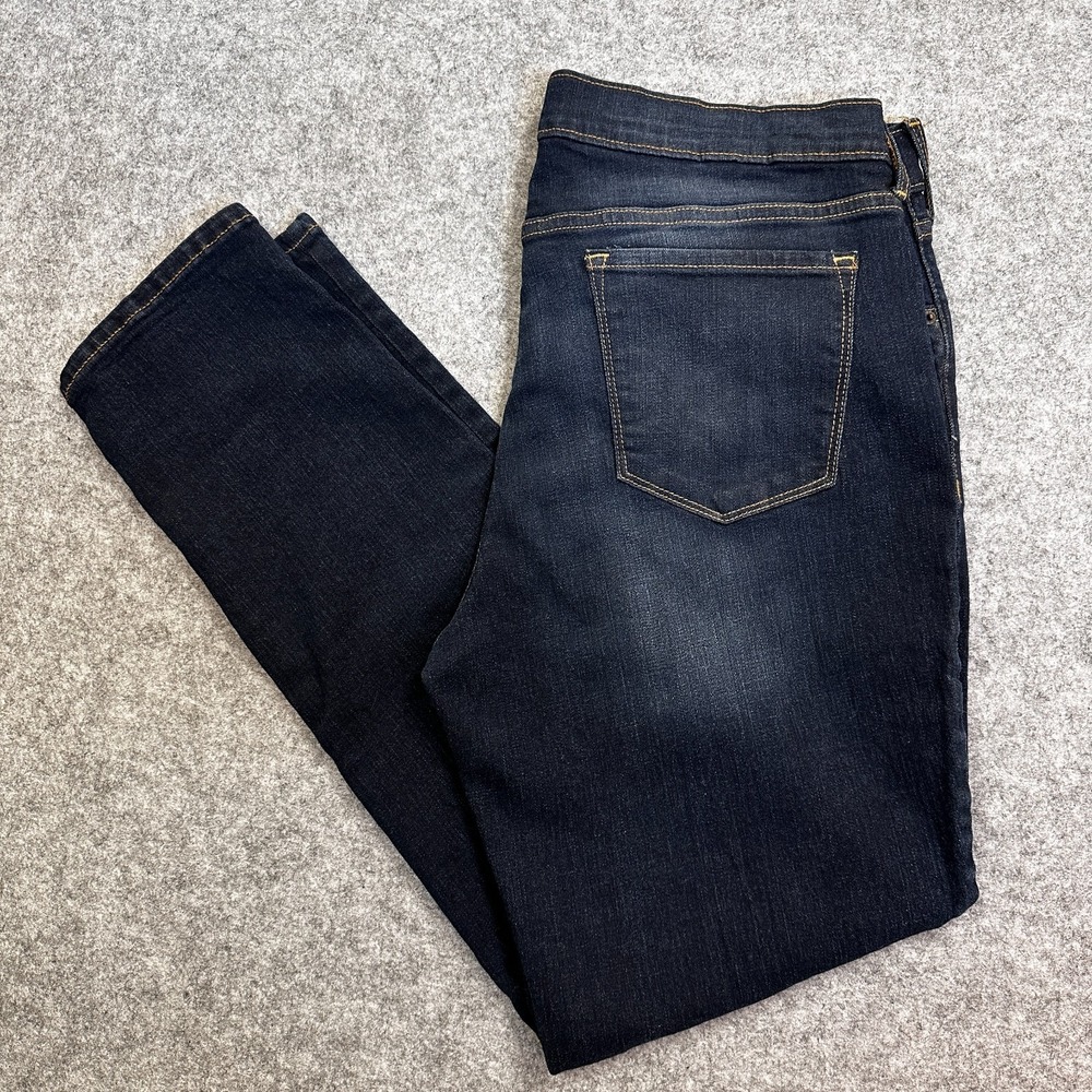 Old Navy Womens Original Straight Stretch Denim Jeans High Rise Blue Sz 16 Used